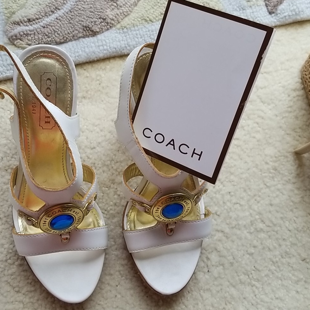 Coach  white jeweled sandels - Picture 8 of 8
